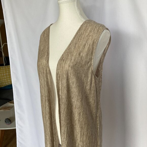 Artisan NY Women's sleeveless 100% linen fine knit long cardigan Size M EUC - Picture 4 of 10